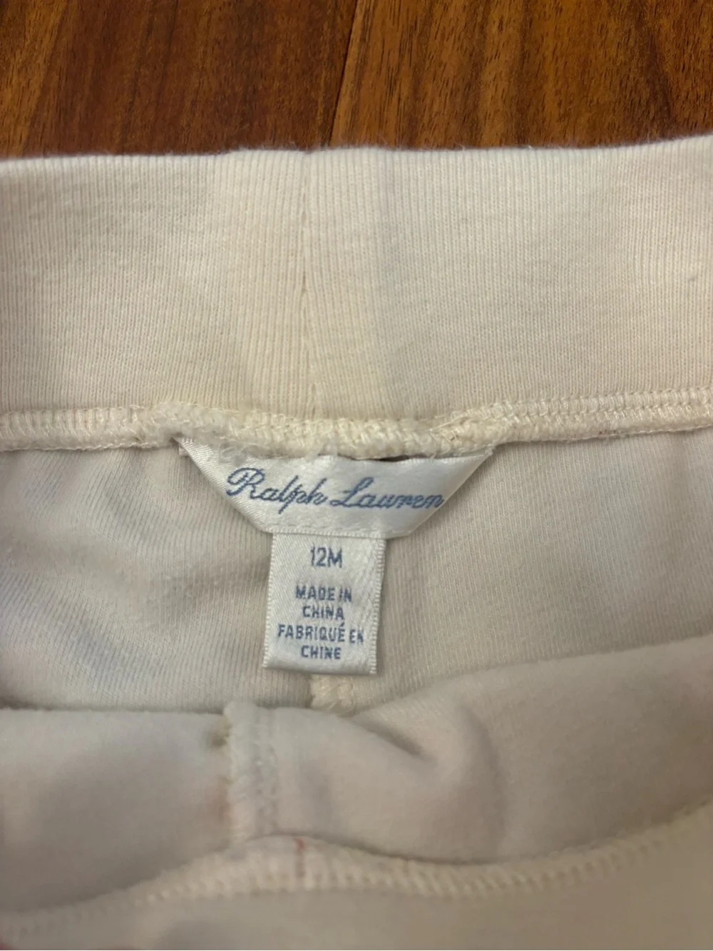 Ralph Lauren Cream Floral Fuzzy Jogger Sweatpants